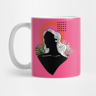 Abstract Minimalistic Woman Exotic Flowers Mug